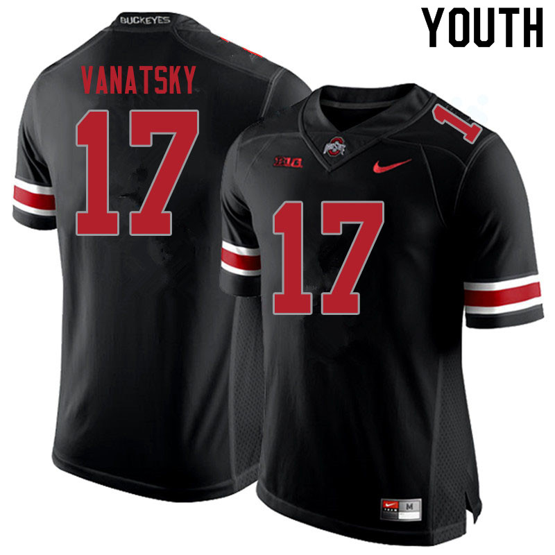 Ohio State Buckeyes Danny Vanatsky Youth #17 Blackout Authentic Stitched College Football Jersey